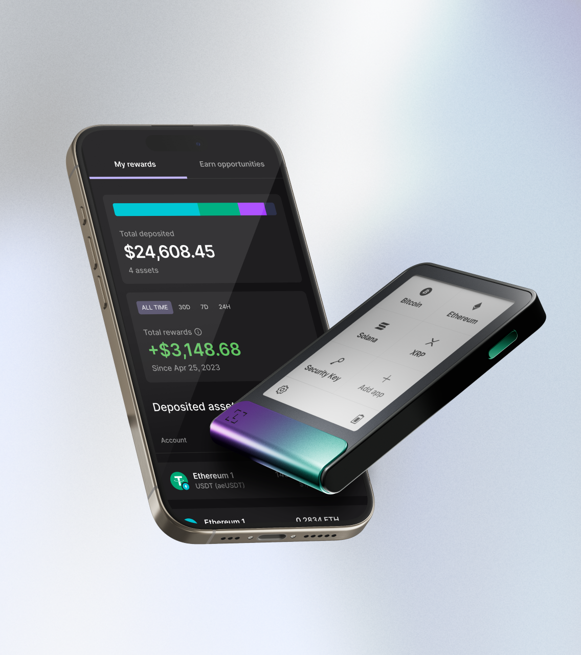 Ledger Wallet 质押与收益管理界面